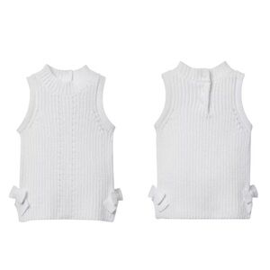 Janie and Jack White Sleeveless Side Bow Sweater SZ 4